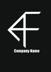 AF,FA,A,F abstract logo letters monograms.