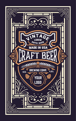 Beer label with old frames