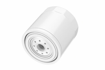 New White Car Oil Filter in Housing as Clay Style. 3d Rendering