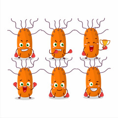 A sporty duvinacovirus boxing athlete cartoon mascot design