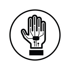 Glove, reality, virtual icon. Black vector design.