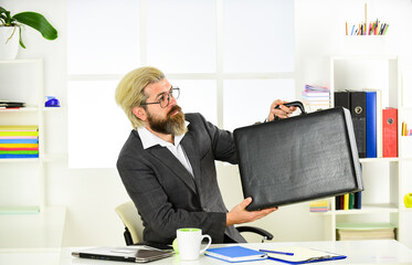 Director of company. Experienced director. Ready transaction. Financial director with suitcase....