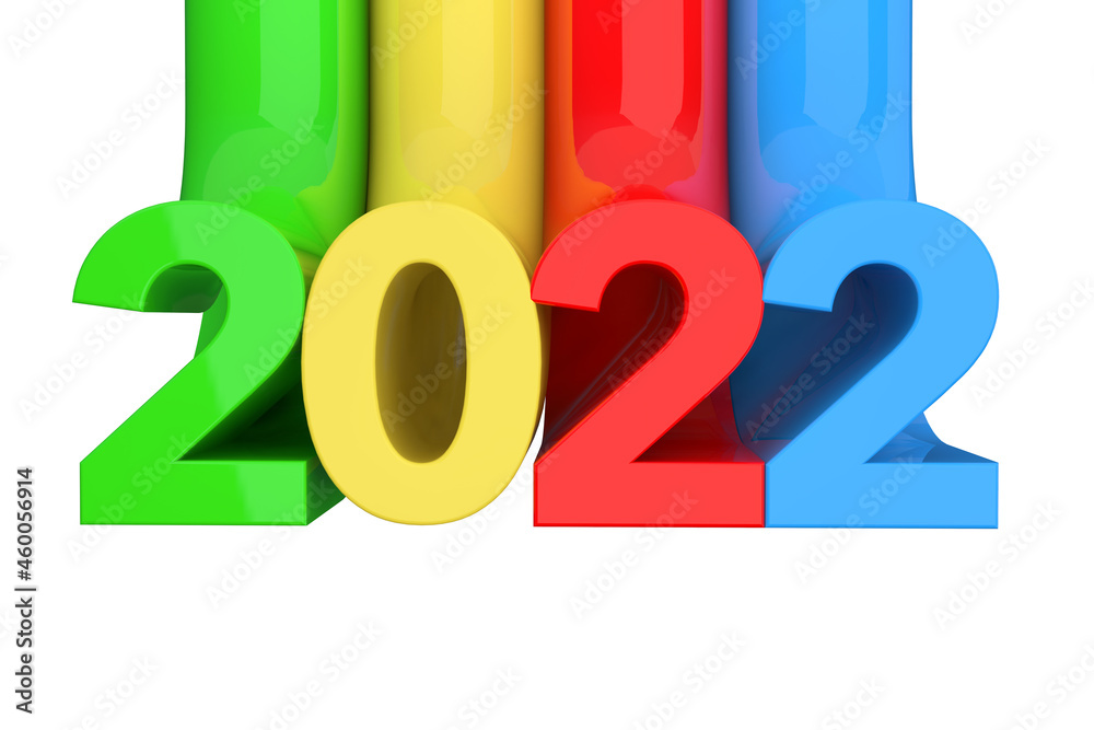 Poster Abstract New 2022 Year Sign. 3d Rendering