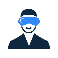 Virtual reality icon. Simple vector design.