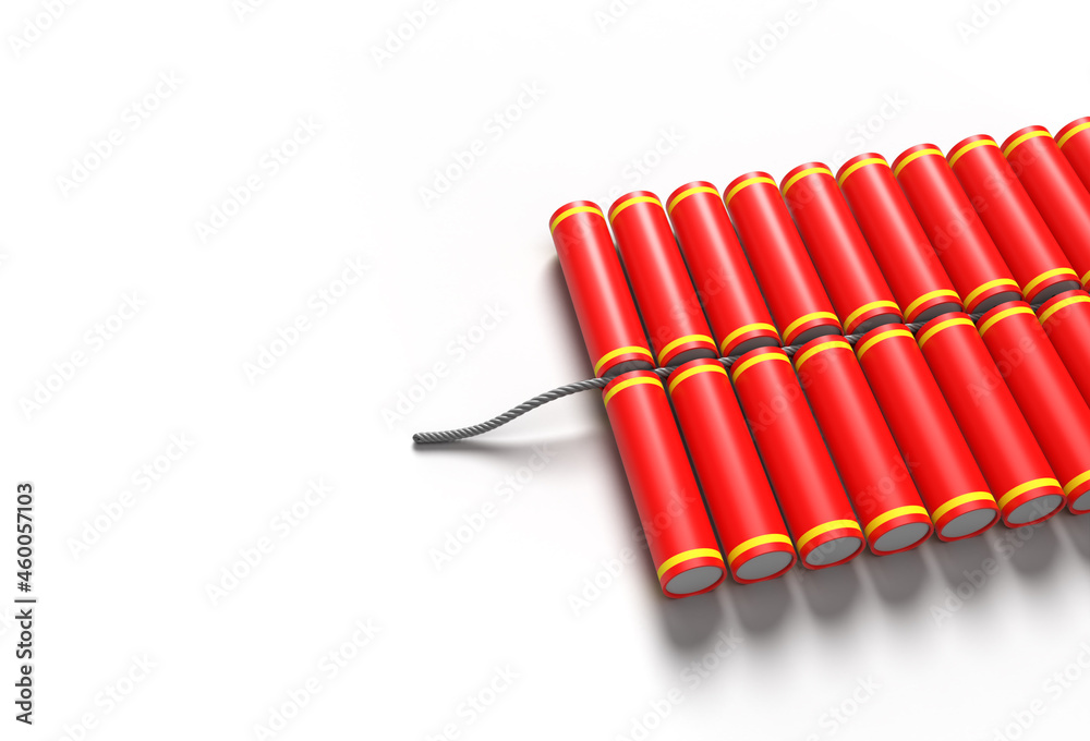 Sticker 3D Diwali Crackers - Pen Tool Created Clipping Path Included in JPEG Easy to Composite.