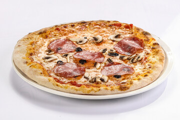 Italian Pizza with sausages and cheese
