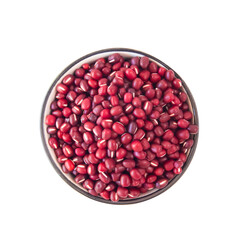 red beans in a bowl, isolated, white background
