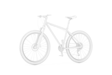  White Mountain Bike in Clay Style. 3d Rendering