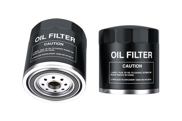 New Car Oil Filter in a Black Housing. 3d Rendering