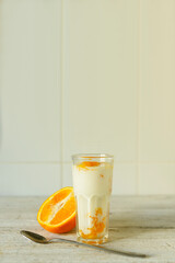 Natural yoghurt with fresh orange