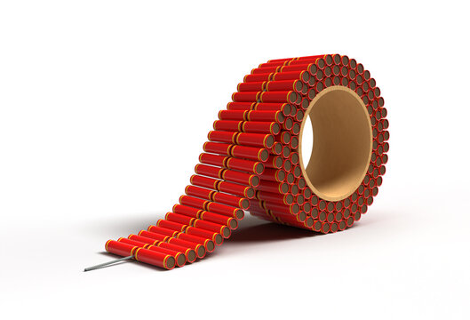 3D Diwali Crackers - Pen Tool Created Clipping Path Included in JPEG Easy to Composite.