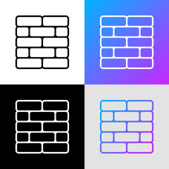 Brickwork thin line icon. Wall construction. Modern vector illustration.