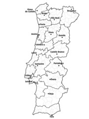 Mapa portugal com regiões e concelhos, distritos - 460059919