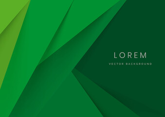 Abstract green triangles layers background. Minimal style.