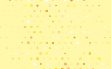 Light Orange vector Blurred bubbles on abstract background with colorful gradient.