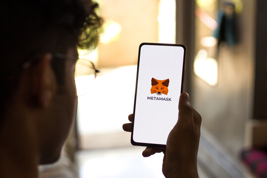 West Bangal, India - September 28, 2021 : MetaMask Logo On Phone Screen Stock Image.