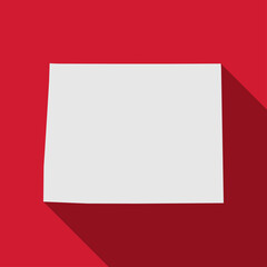 Wyoming state map with long shadow