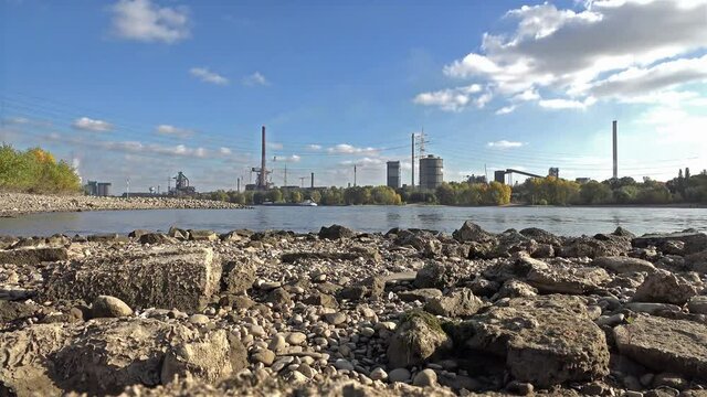 Steel company producing close to the river rhine in Germany