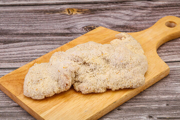 Raw meat schnitzel for roast
