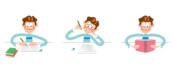 勉強する男の子