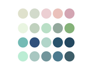Highlights Covers. pastel pink, beige, blue and green palette.