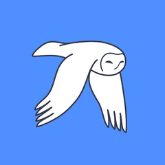 Cartoon owl. Cute bird illustration. Childish print for nursery, kids apparel, poster, postcard, pattern.