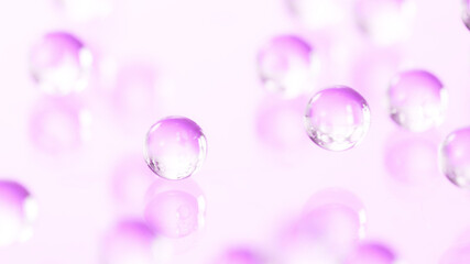 Macro shot of hydrogel balls in freeze motion.