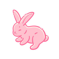 Cartoon rabbit, cute character for children. Vector illustration in cartoon style for abc book, poster, postcard.