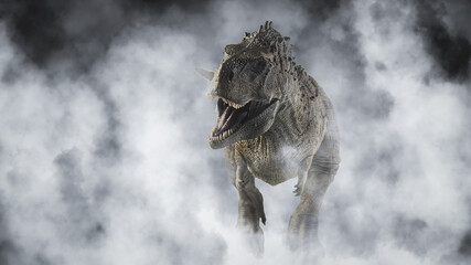 Ekrixinatosaurus Epitaph Dinosaur on smoke background