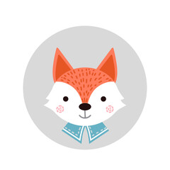 Cute cartoon fox isolated on a white background. - 460067516
