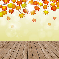 Naklejka na ściany i meble wood floor autumn background
