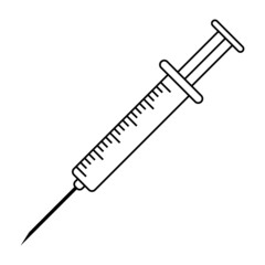 Fototapeta premium Medical syringe for vaccine injection vector medical disposable syringe with needle