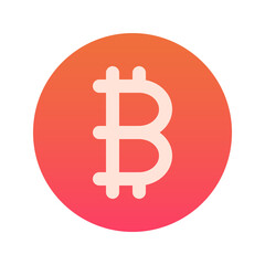 Illustration vector graphic icon of Bitcoin currency. Gradient Style Icon. Vector illustration isolated on white background. Perfect for website or application design.