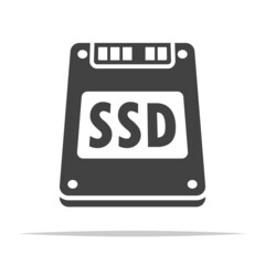 Solid state drive SSD icon vector isolated