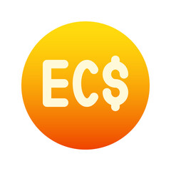 Illustration vector graphic icon of East Caribbean Dollar currency. Gradient Style Icon. Vector illustration isolated on white background. Perfect for website or application design.