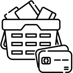 credit card payment line icon