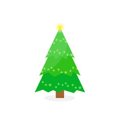 This is a Christmas tree with decoration isolated on a white background.