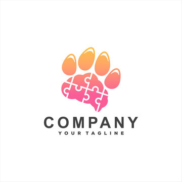 paw animal gradient logo design