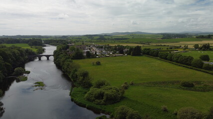 Small scottish village with river
