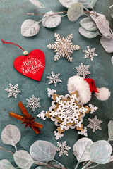 Festive background with christmas decoration.