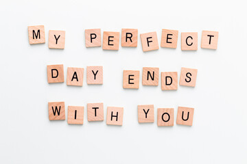Wooden blocks in a pastel board with the text.