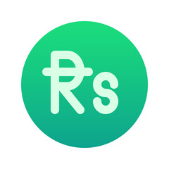 Illustration vector graphic icon of Mauritius, Nepal Rupee currency. Gradient Style Icon. Vector illustration isolated on white background. Perfect for website or application design.