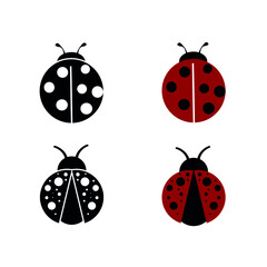 Ladybug icon vector set. Insect illustration sign collection. Bug symbol or logo.
