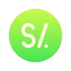 Illustration vector graphic icon of Peru Sol currency. Gradient Style Icon. Vector illustration isolated on white background. Perfect for website or application design.