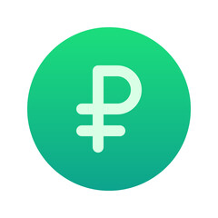 Illustration vector graphic icon of Russia Ruble currency. Gradient Style Icon. Vector illustration isolated on white background. Perfect for website or application design.