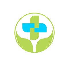 Healthcare medical pharmacy doctor plus clinic logo and symbols.