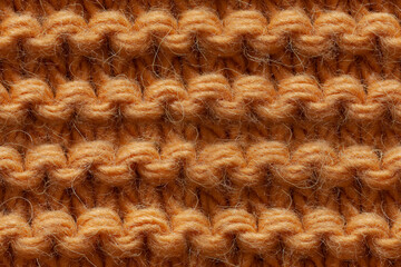 Knitted orange relief seamless pattern.