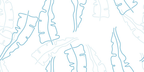Tropical Leaf Modern Print Pastel One Line Drawing