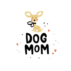 cute vector illustration of dog and lettering text