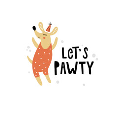 cute vector illustration of dog and lettering text